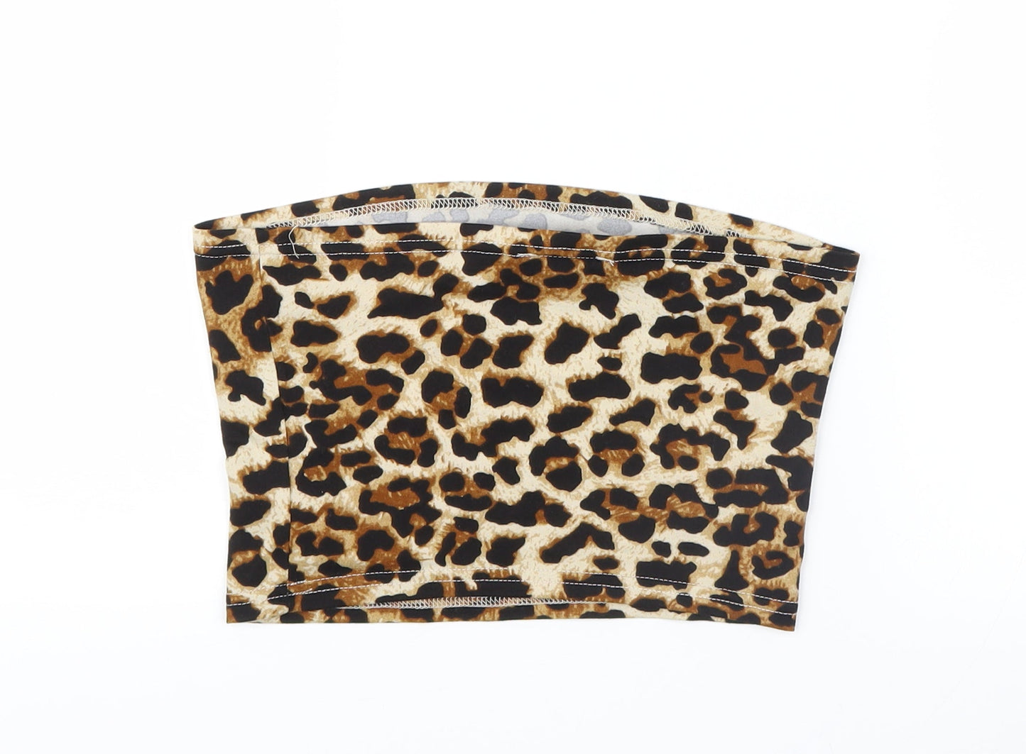 SheIn Womens Brown Animal Print  Basic T-Shirt Size 6  - Tube top