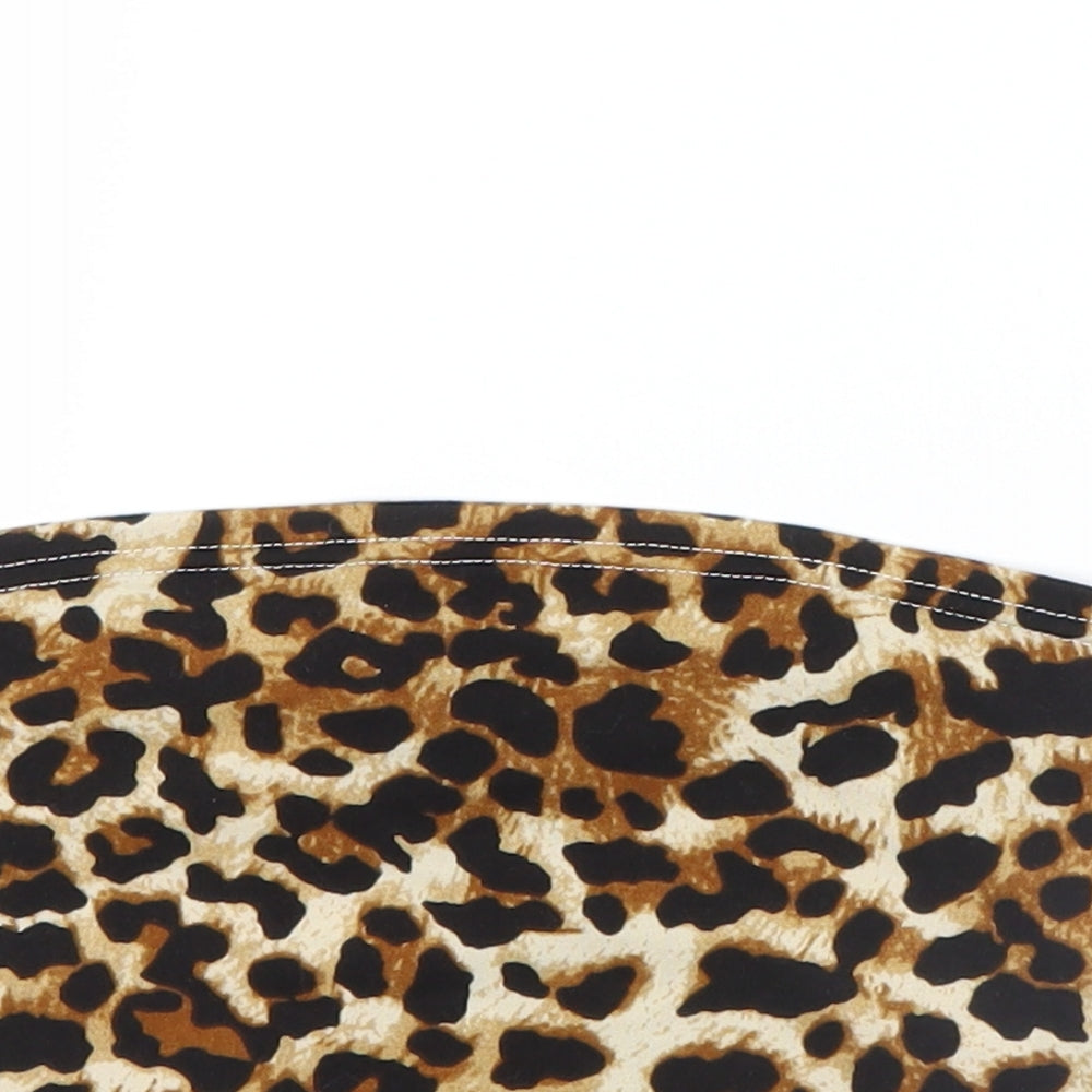 SheIn Womens Brown Animal Print  Basic T-Shirt Size 6  - Tube top