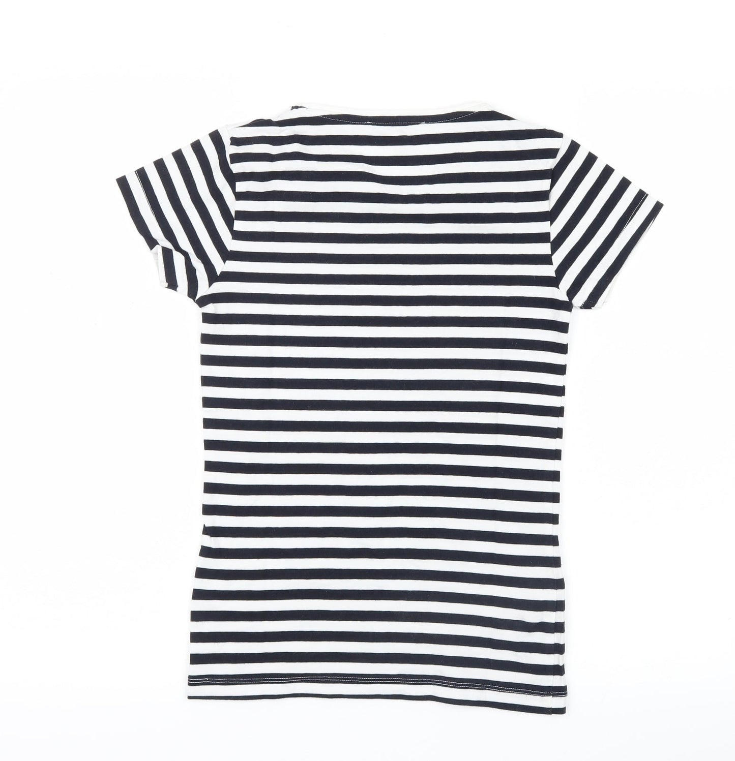 Womens UK Size 4 Mango Black Basic T-Shirt