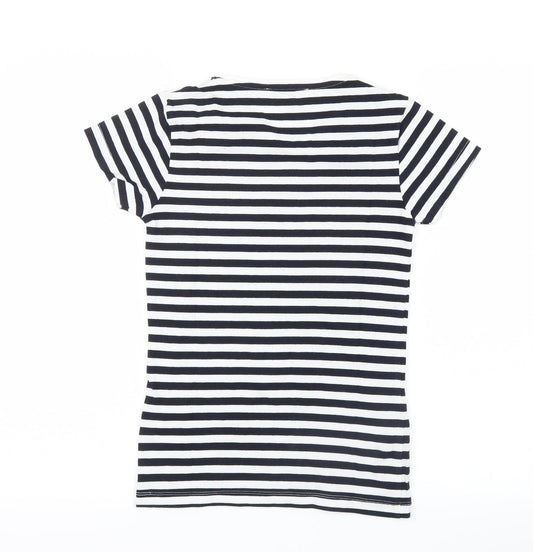 Womens UK Size 4 Mango Black Basic T-Shirt