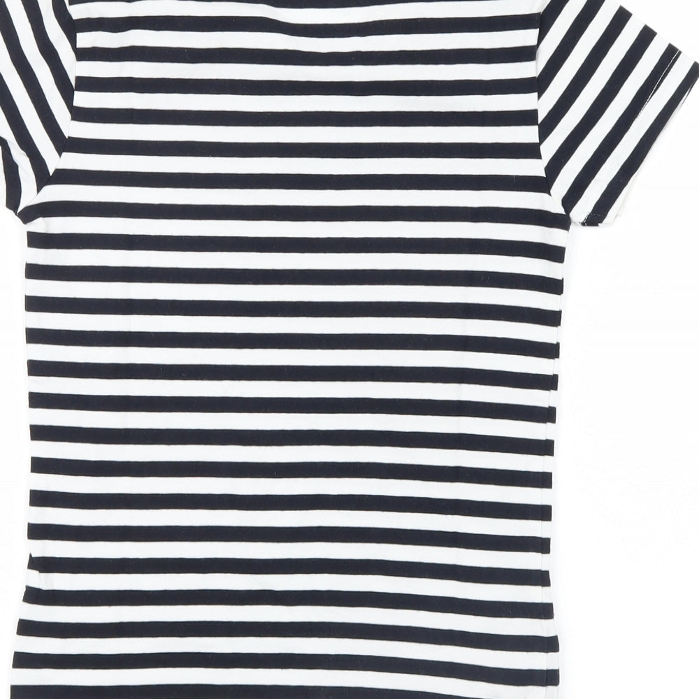 Womens UK Size 4 Mango Black Basic T-Shirt