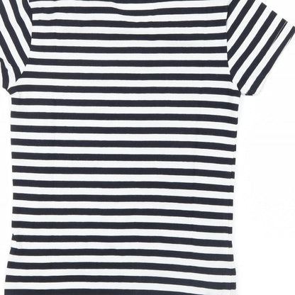 Womens UK Size 4 Mango Black Basic T-Shirt