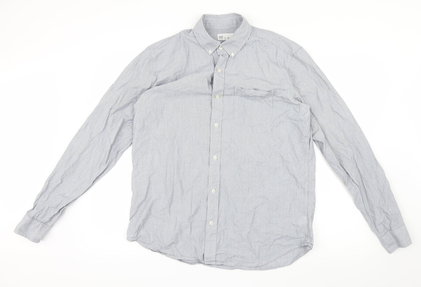 Mens UK Size M Gap Grey  Button-Up Long Sleeve Casual Shirt