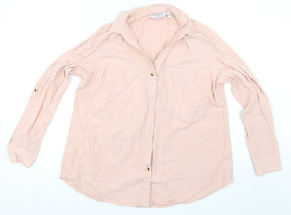 Womens UK Size 8 Dorothy Perkins Pink Basic Button-Up