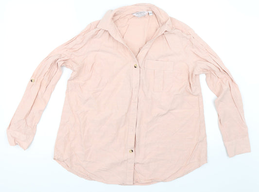 Womens UK Size 8 Dorothy Perkins Pink Basic Button-Up