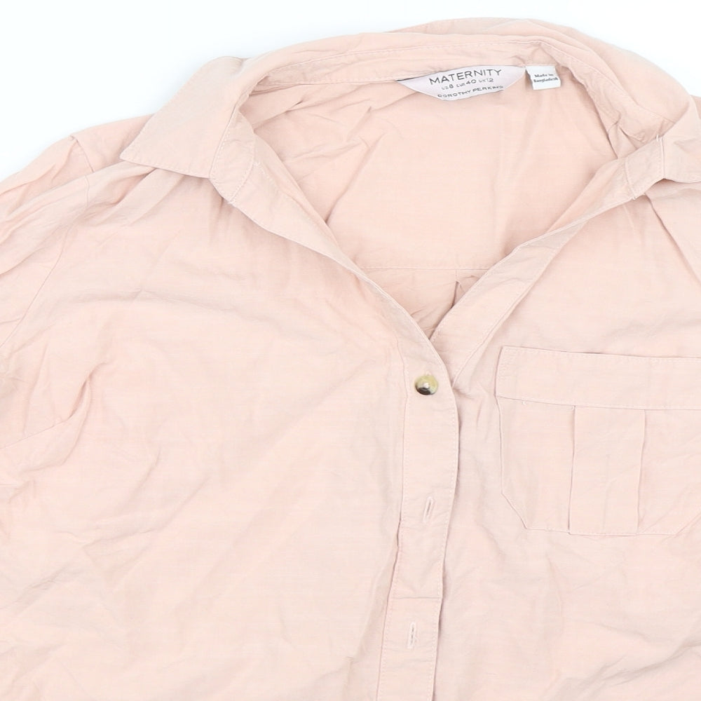 Womens UK Size 8 Dorothy Perkins Pink Basic Button-Up