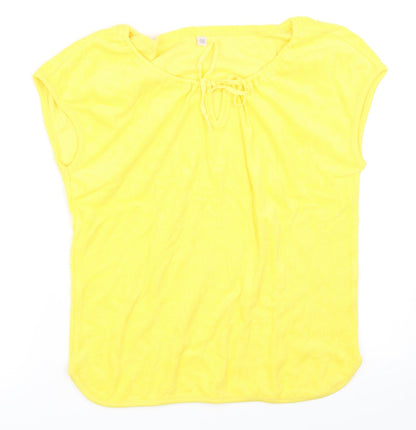 Womens UK Size 12 Preworn Yellow Basic T-Shirt