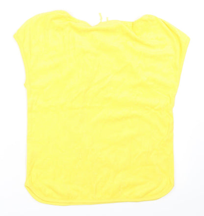Womens UK Size 12 Preworn Yellow Basic T-Shirt