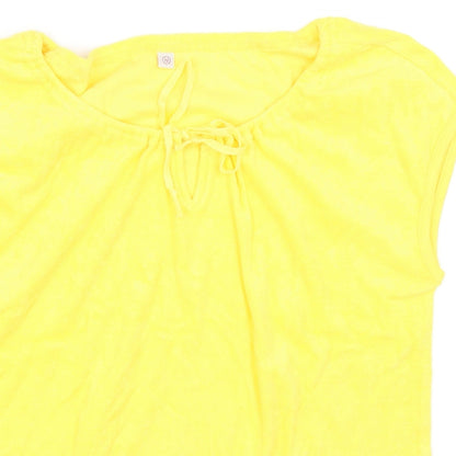 Womens UK Size 12 Preworn Yellow Basic T-Shirt