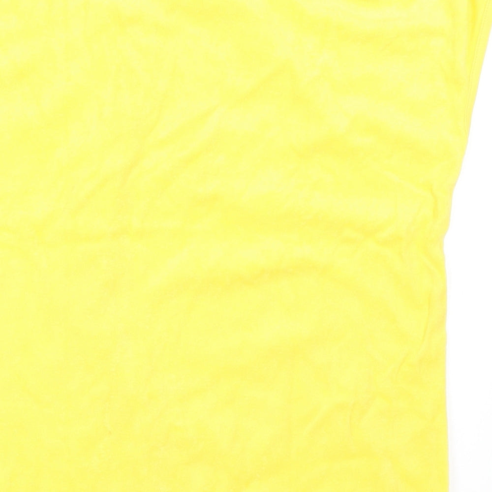 Womens UK Size 12 Preworn Yellow Basic T-Shirt