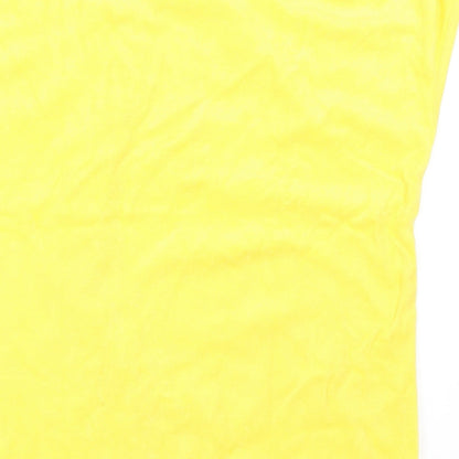 Womens UK Size 12 Preworn Yellow Basic T-Shirt