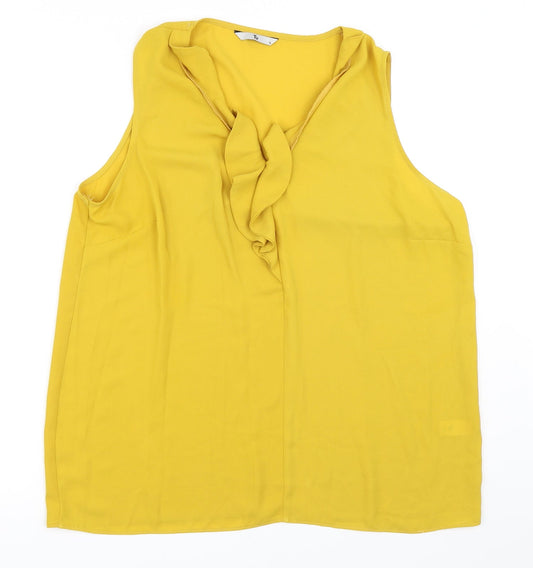 TU Womens Yellow   Basic Blouse Size 16