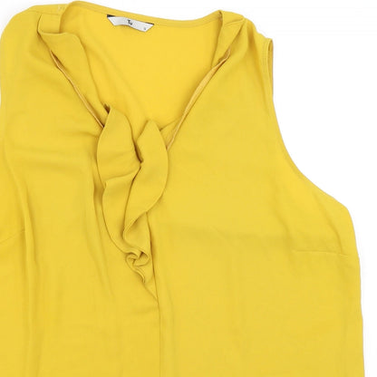 TU Womens Yellow   Basic Blouse Size 16