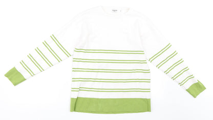 Sweewe Womens Green Striped  Pullover Jumper Size M