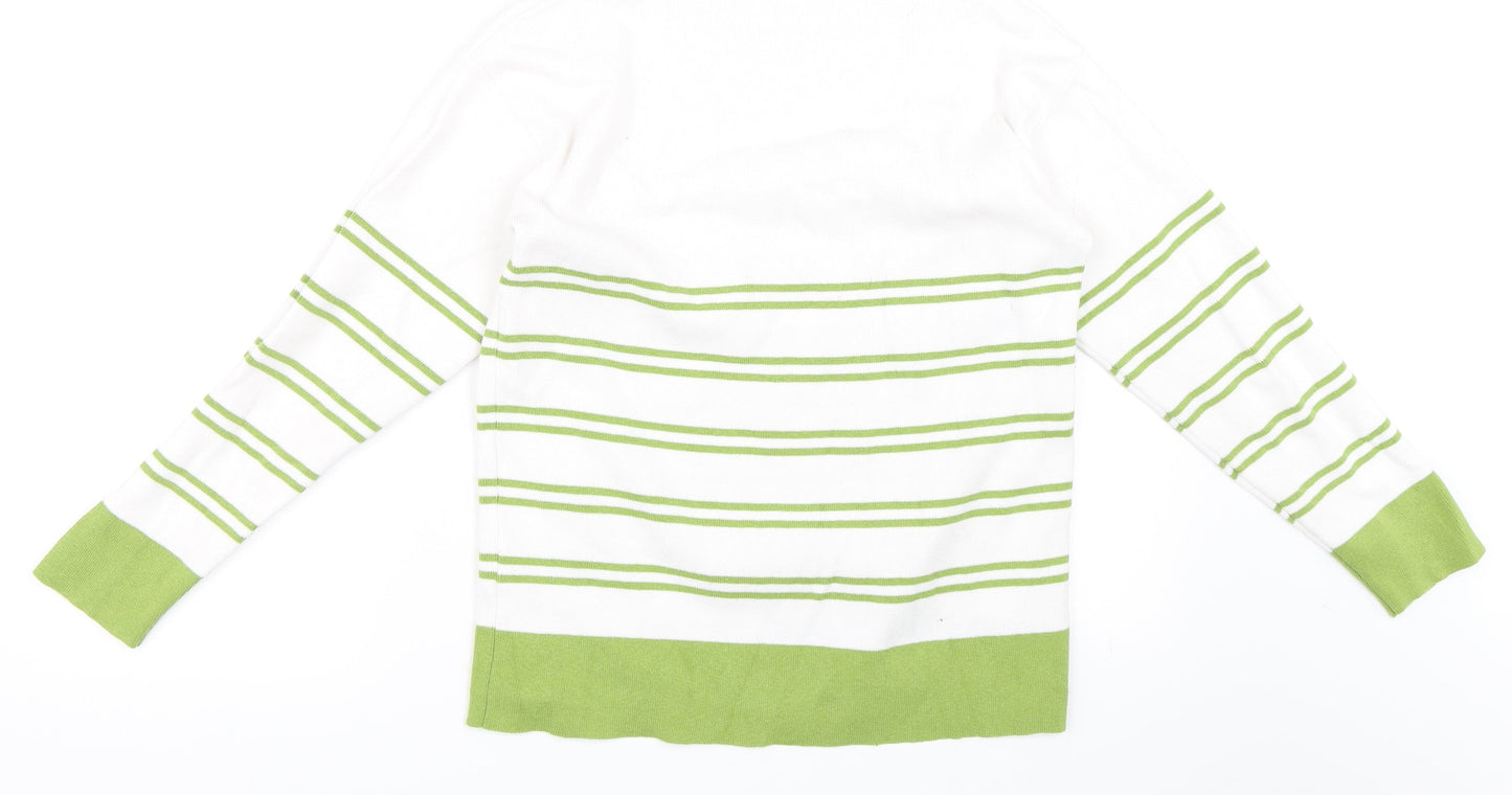 Sweewe Womens Green Striped  Pullover Jumper Size M