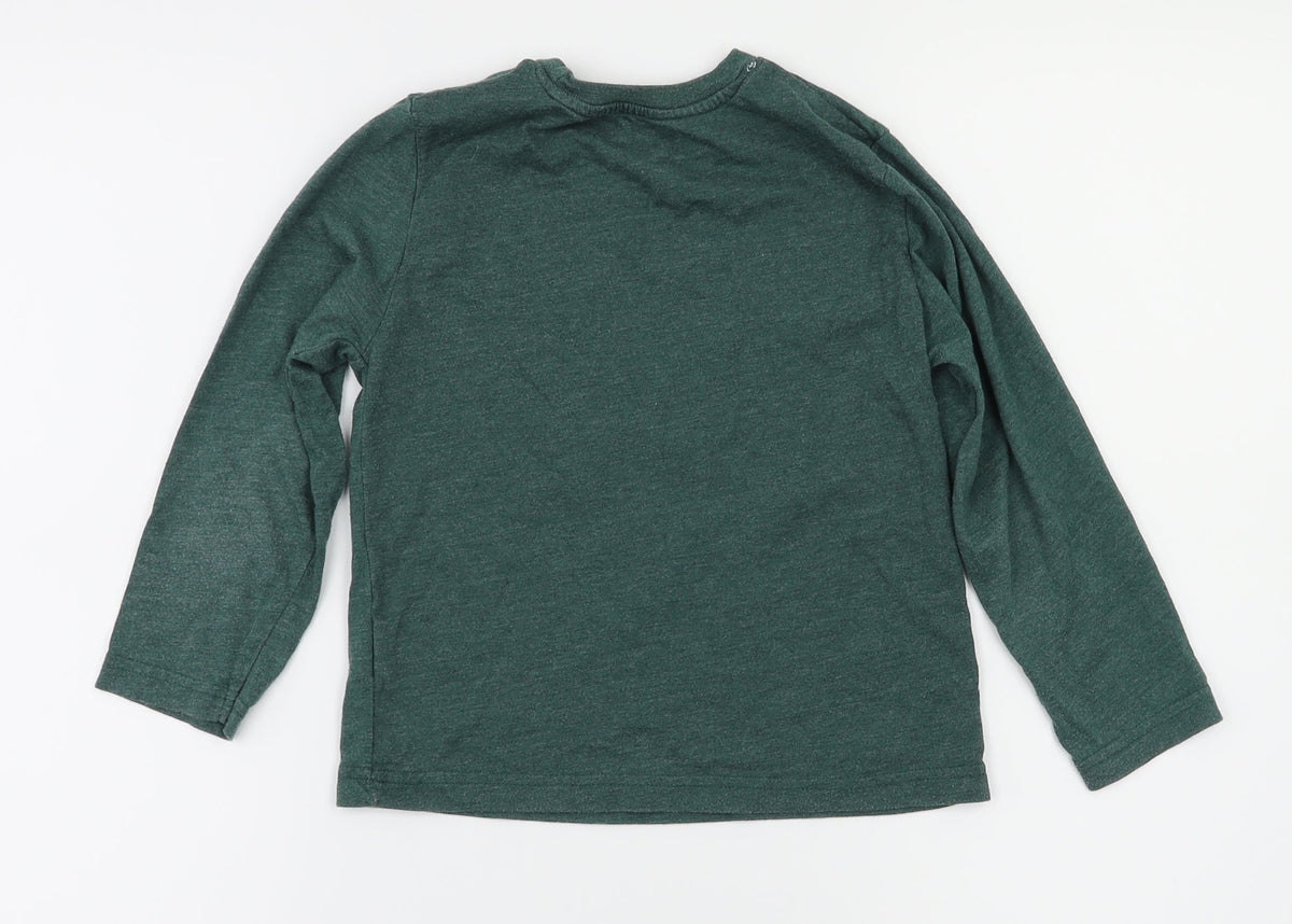 Primark Boys Green Animal Print  Basic Polo Size 4-5 Years