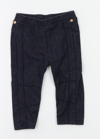 Debenhams Girls Blue   Cargo Jeans Size 6-9 Months