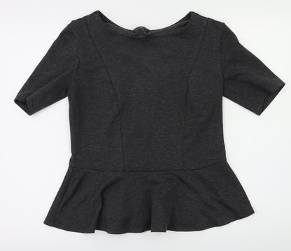 Womens UK Size M amphora Grey Basic T-Shirt