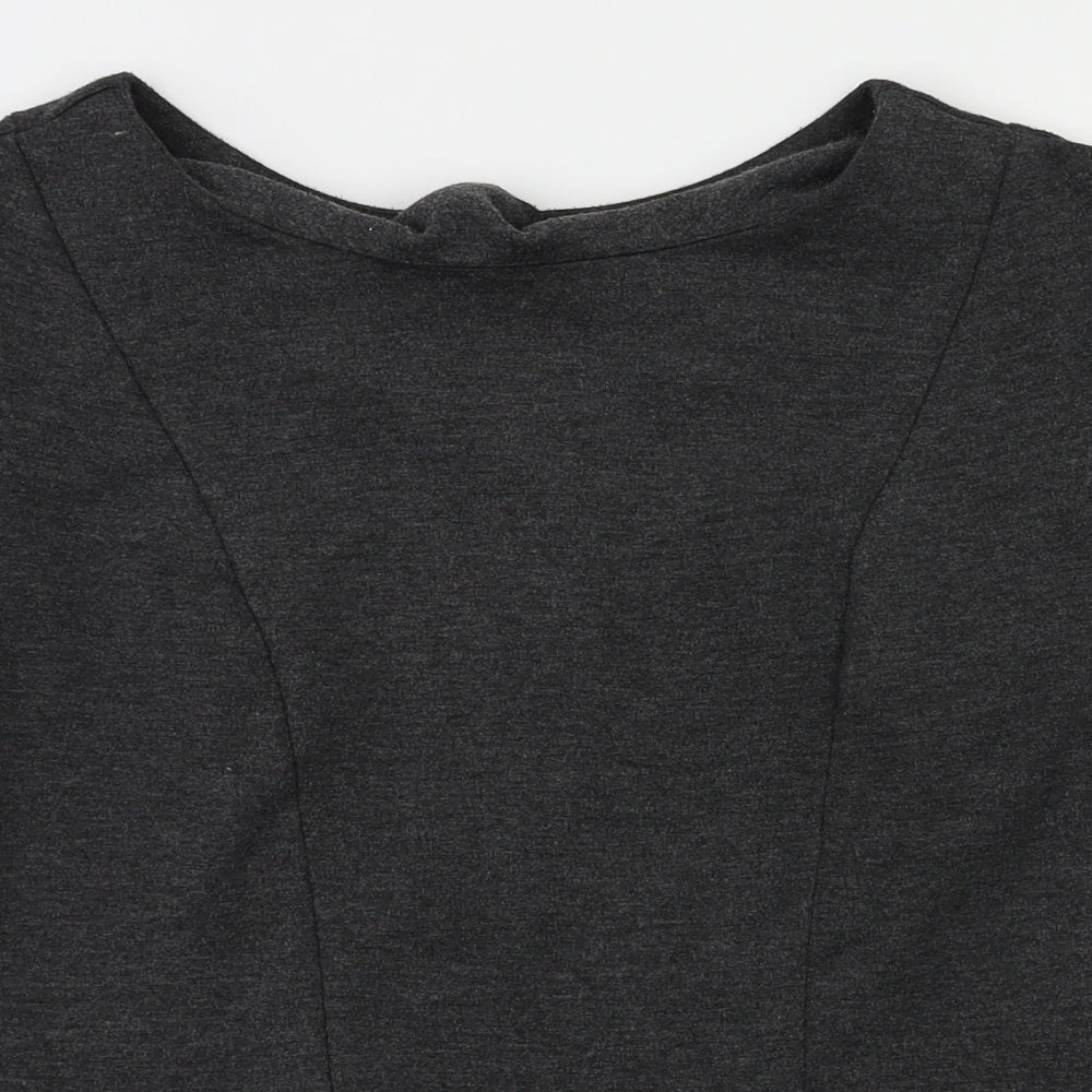 Womens UK Size M amphora Grey Basic T-Shirt