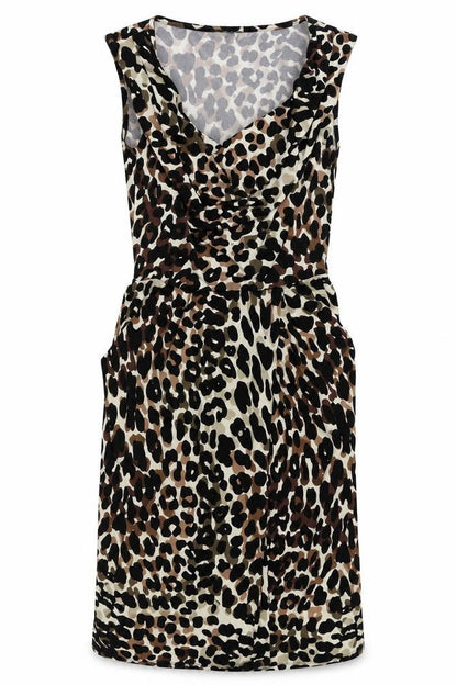 Debenhams Womens Black Animal Print  Fit & Flare  Size 8