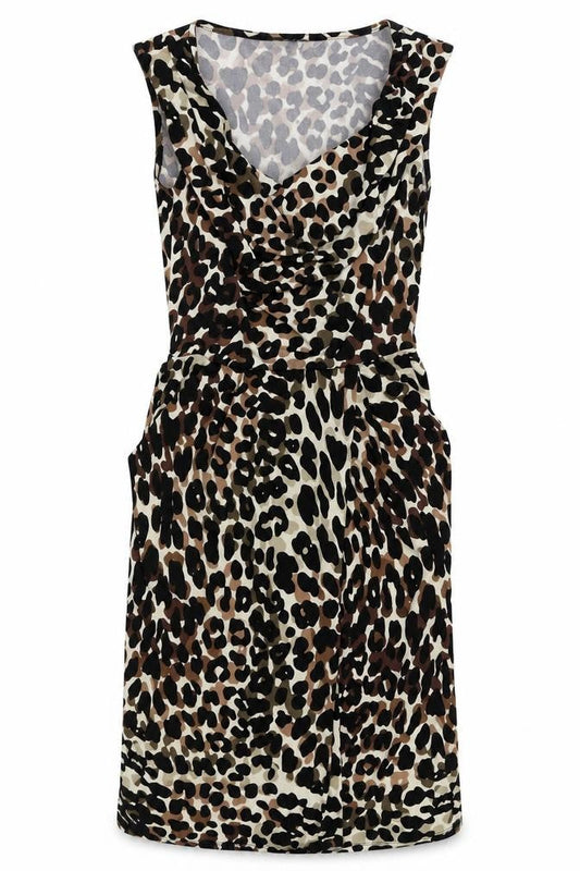 Debenhams Womens Black Animal Print  Fit & Flare  Size 8