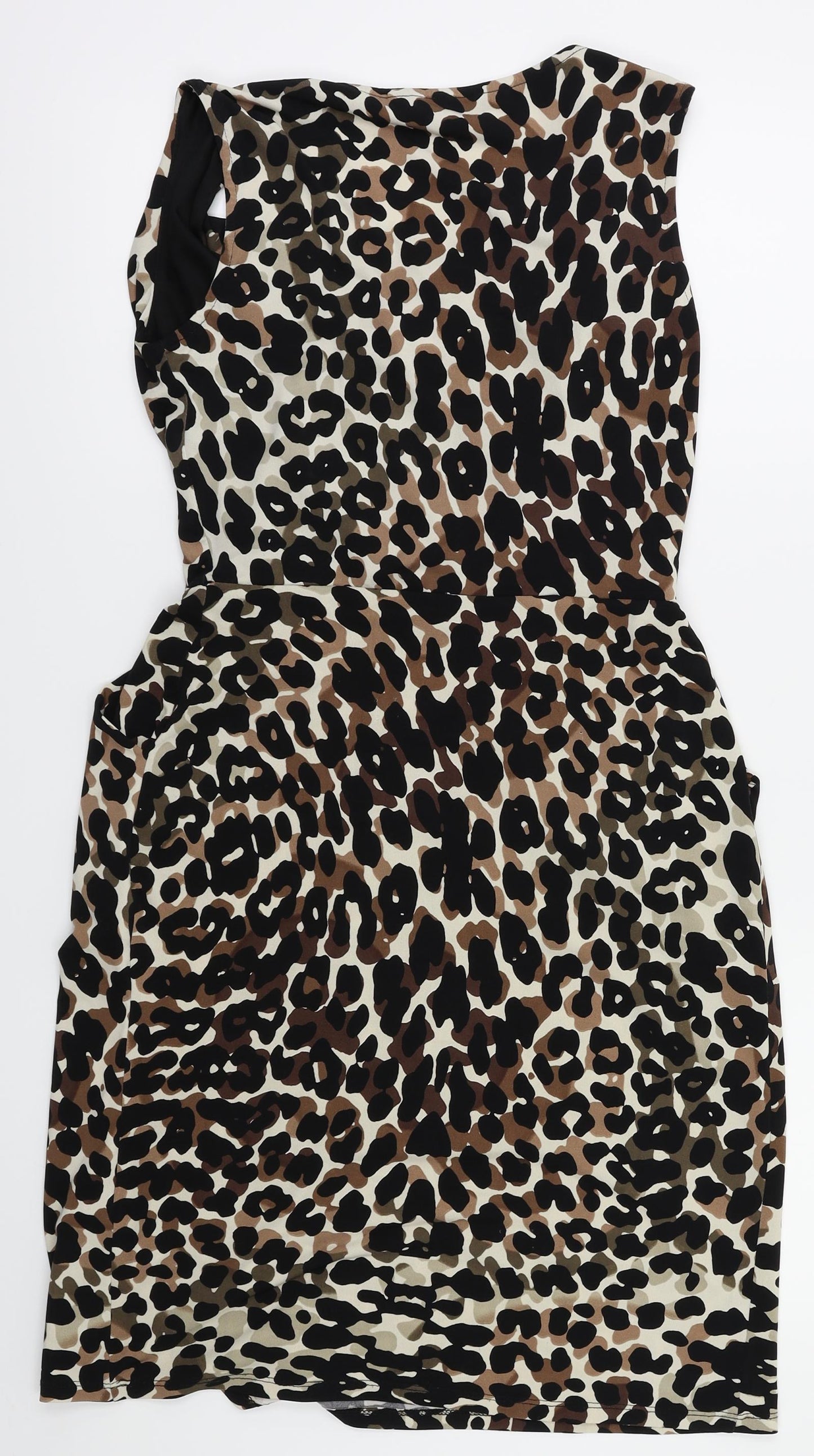 Debenhams Womens Black Animal Print  Fit & Flare  Size 8