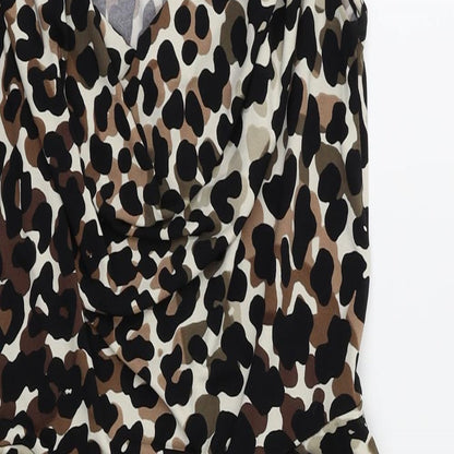 Debenhams Womens Black Animal Print  Fit & Flare  Size 8