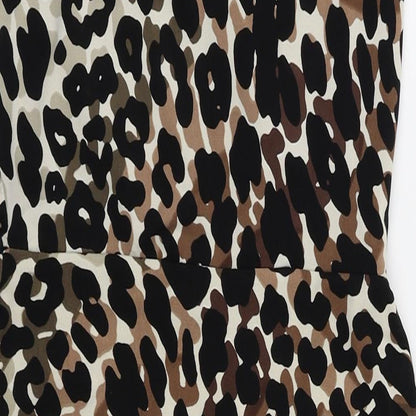 Debenhams Womens Black Animal Print  Fit & Flare  Size 8