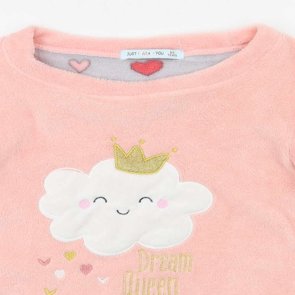 just like you  Girls Pink Animal Print  Top Pyjama Top Size 8-9 Years