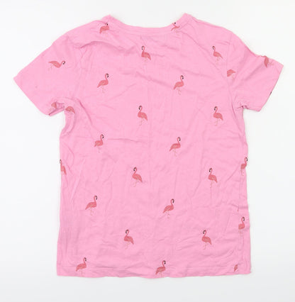 pull bear  Girls Pink Animal Print  Pullover T-Shirt Size XS