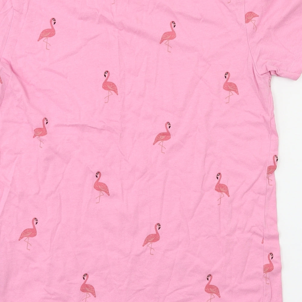 pull bear  Girls Pink Animal Print  Pullover T-Shirt Size XS