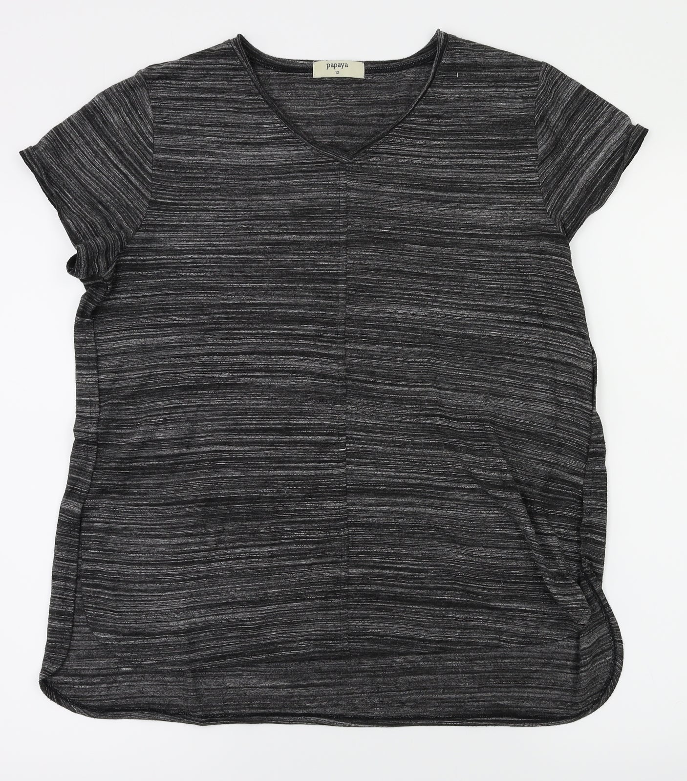 Womens UK Size 12 payapa Black Basic T-Shirt