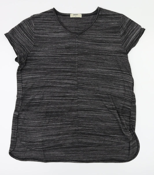 Womens UK Size 12 payapa Black Basic T-Shirt