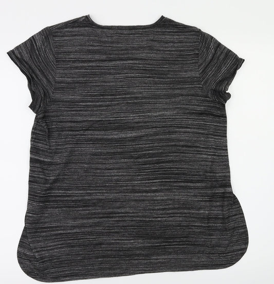 Womens UK Size 12 payapa Black Basic T-Shirt