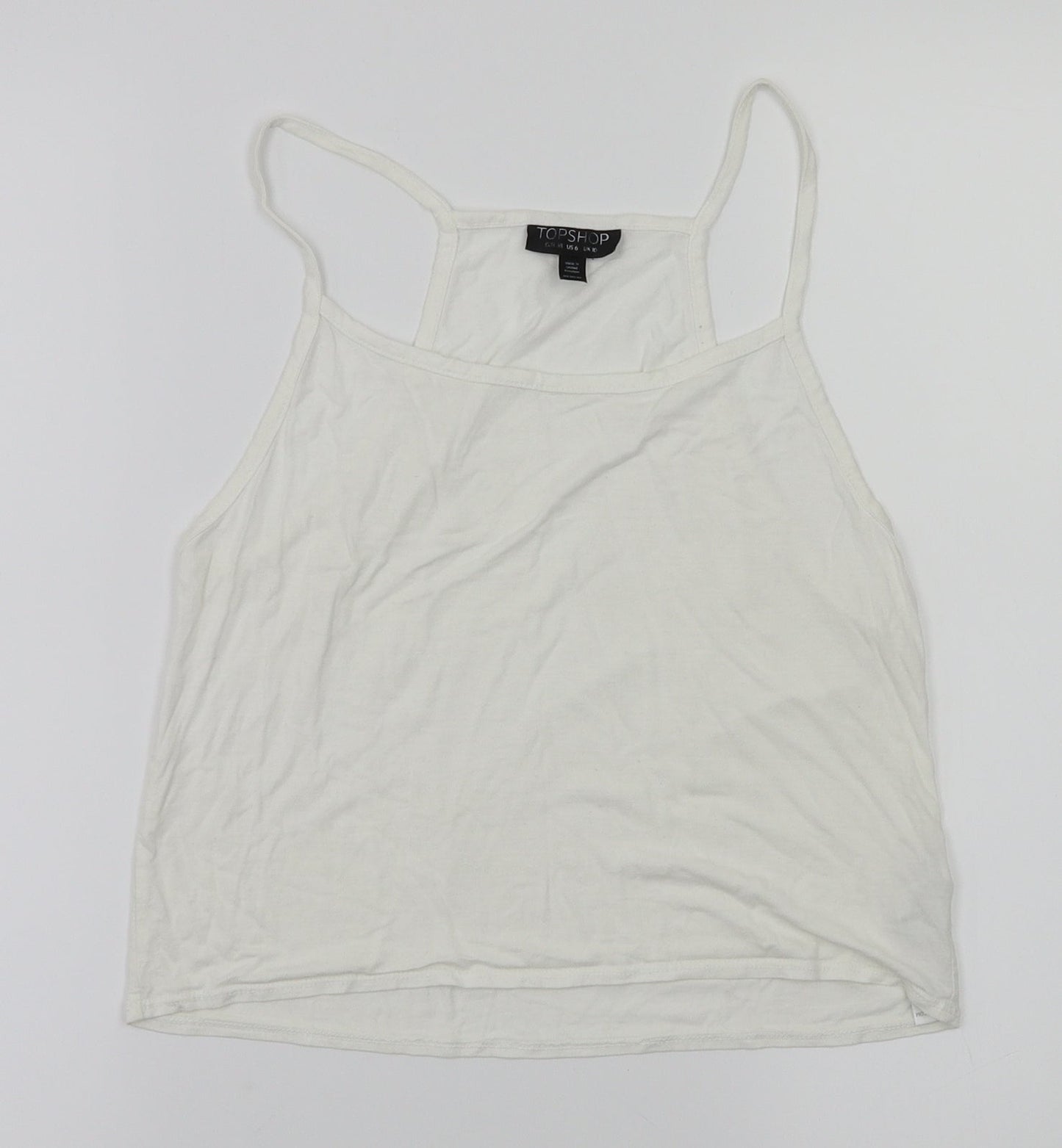 Womens UK Size 6 top shop White Basic T-Shirt