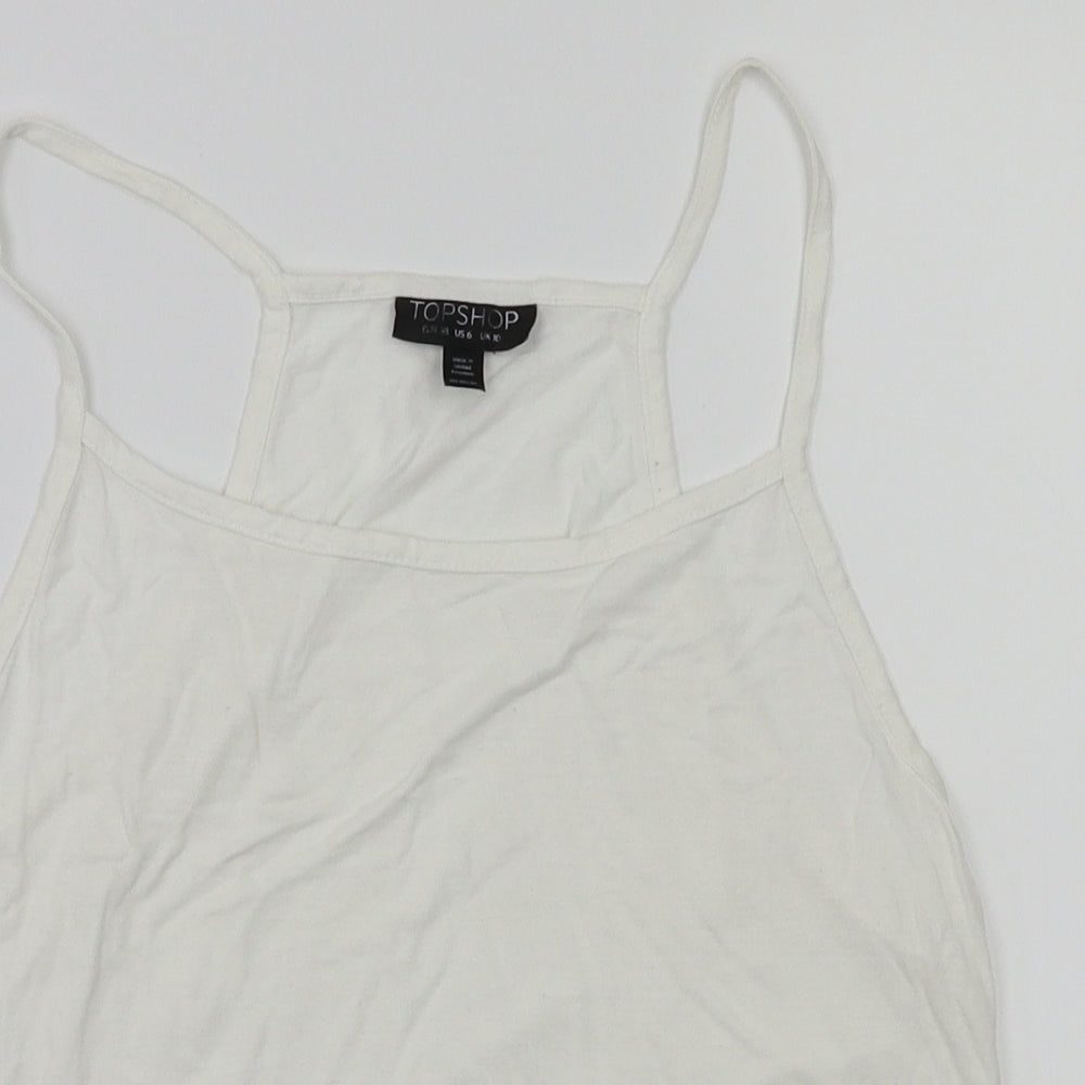 Womens UK Size 6 top shop White Basic T-Shirt
