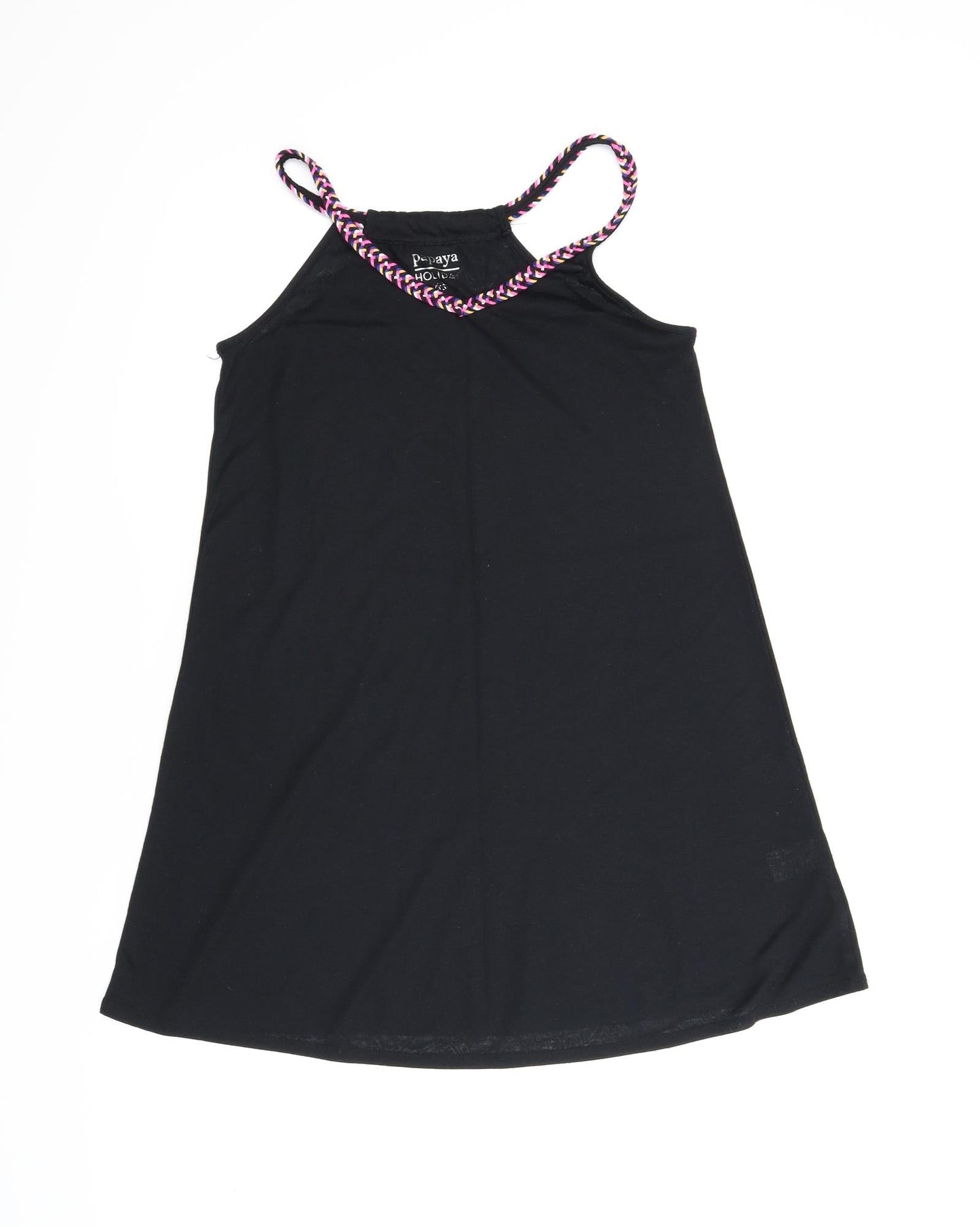Womens UK Size 8 Papaya Black Tunic Blouse