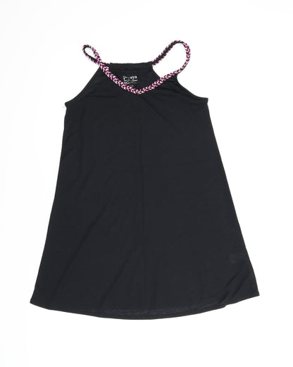 Womens UK Size 8 Papaya Black Tunic Blouse