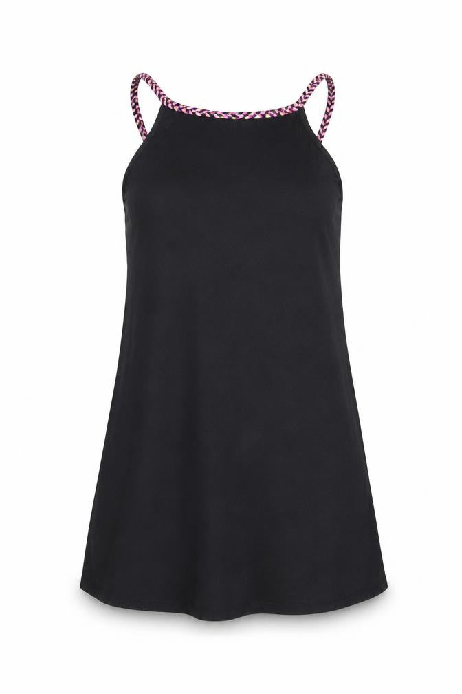 Womens UK Size 8 Papaya Black Tunic Blouse