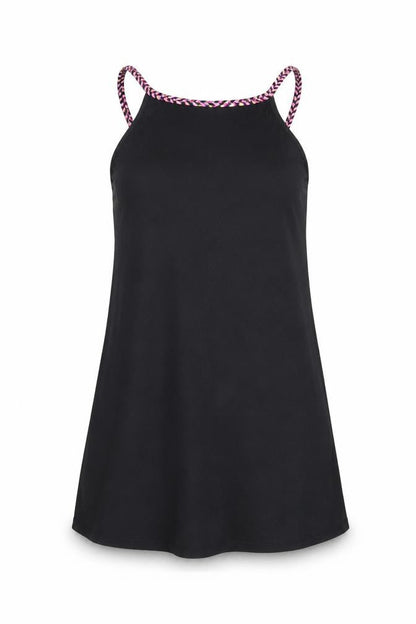 Womens UK Size 8 Papaya Black Tunic Blouse