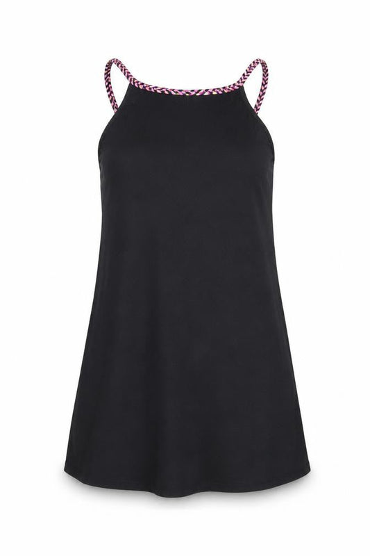 Womens UK Size 8 Papaya Black Tunic Blouse