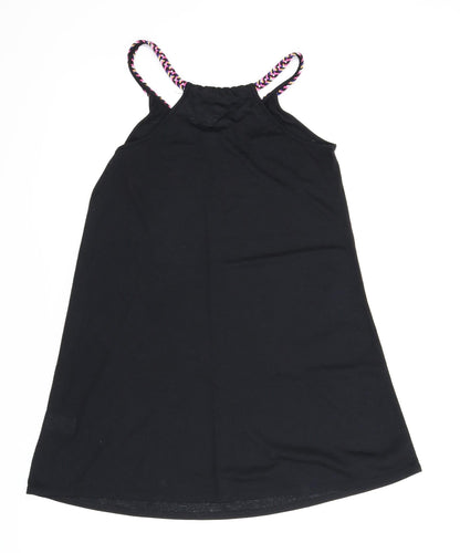 Womens UK Size 8 Papaya Black Tunic Blouse