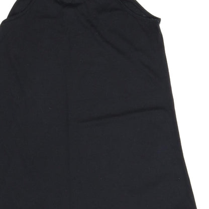 Womens UK Size 8 Papaya Black Tunic Blouse