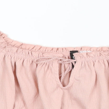 Womens UK Size XS Divided Pink Cropped Blouse