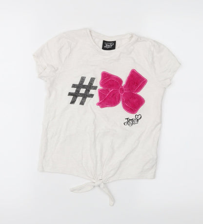 Nickelodeon Girls White  Jersey Basic T-Shirt Size 8-9 Years