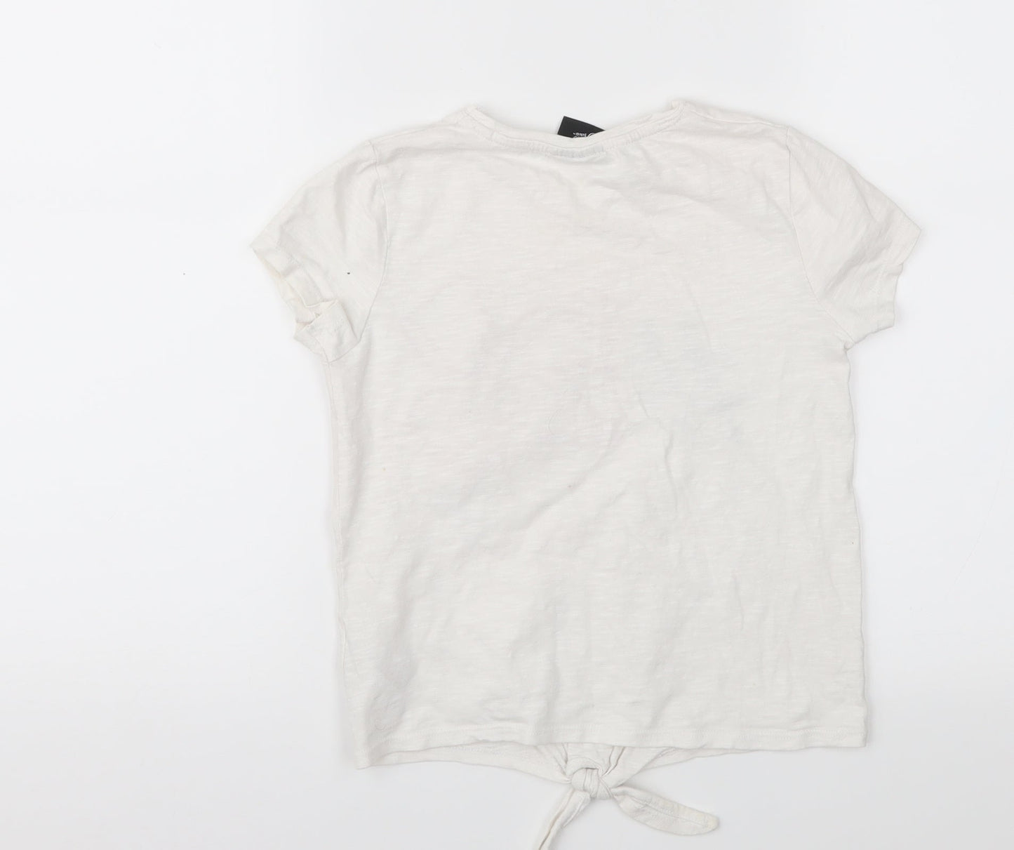 Nickelodeon Girls White  Jersey Basic T-Shirt Size 8-9 Years