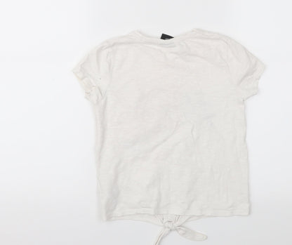 Nickelodeon Girls White  Jersey Basic T-Shirt Size 8-9 Years
