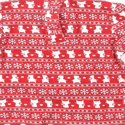 George Girls Red Fair Isle Jersey Basic T-Shirt Size 9-12 Months