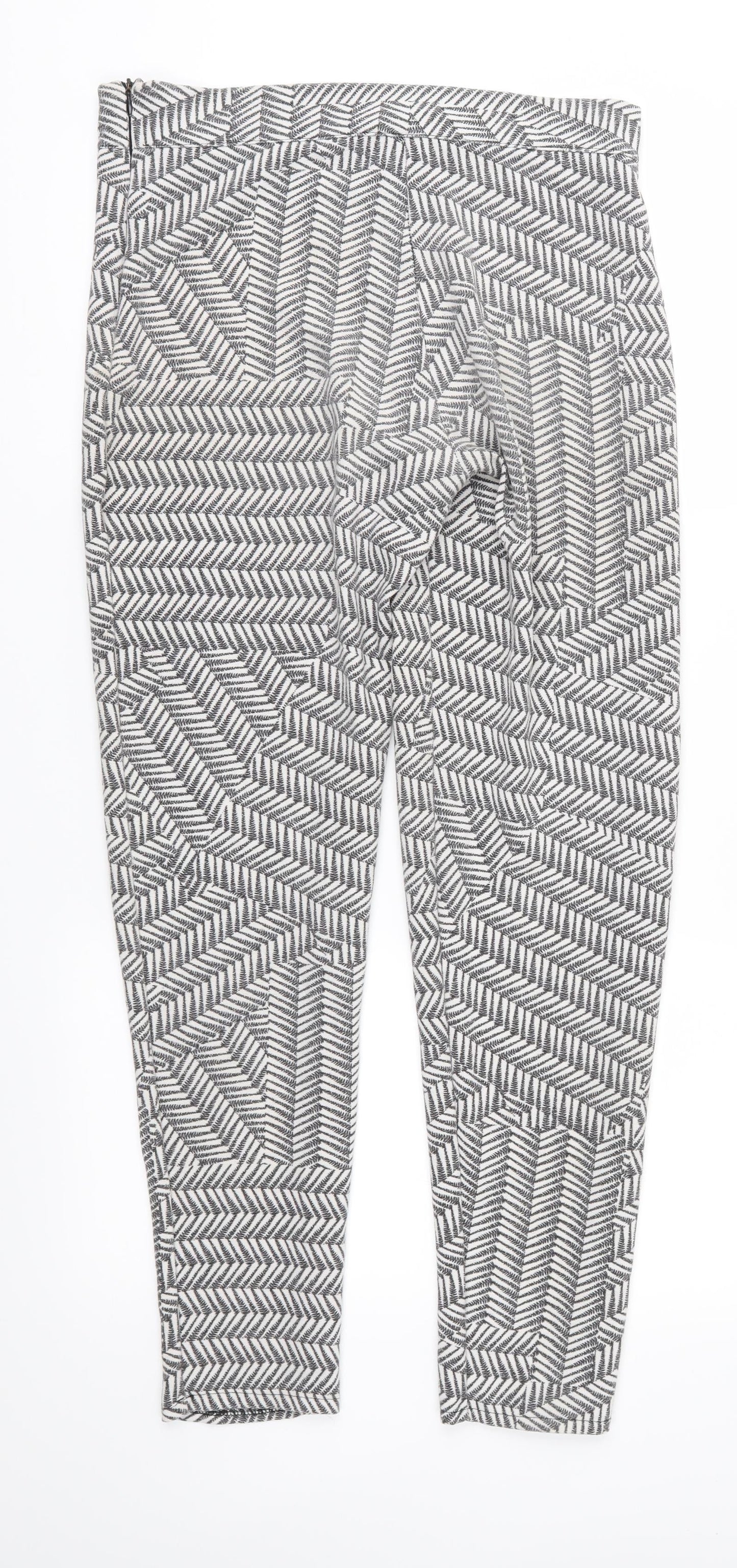 Zack Womens Grey Geometric  Trousers  Size 8 L28 in