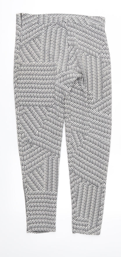 Zack Womens Grey Geometric  Trousers  Size 8 L28 in